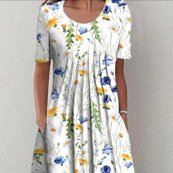 Light in the Box Dresses & Skirts - Women’s A-line midi dress, short sleeve with pockets.